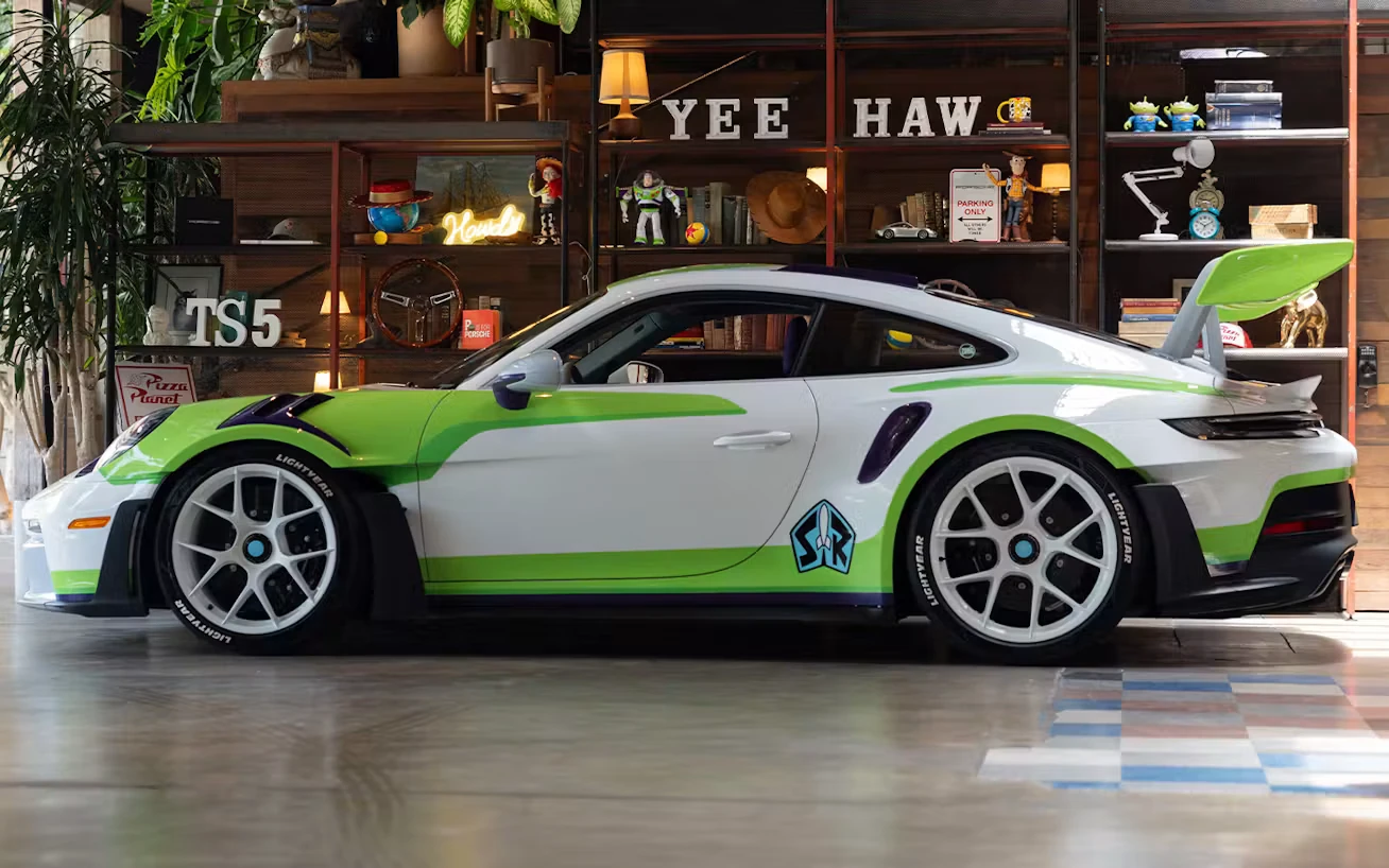 A Toy Story-inspired Porsche inside SmogShoppe’s Grand Hall
